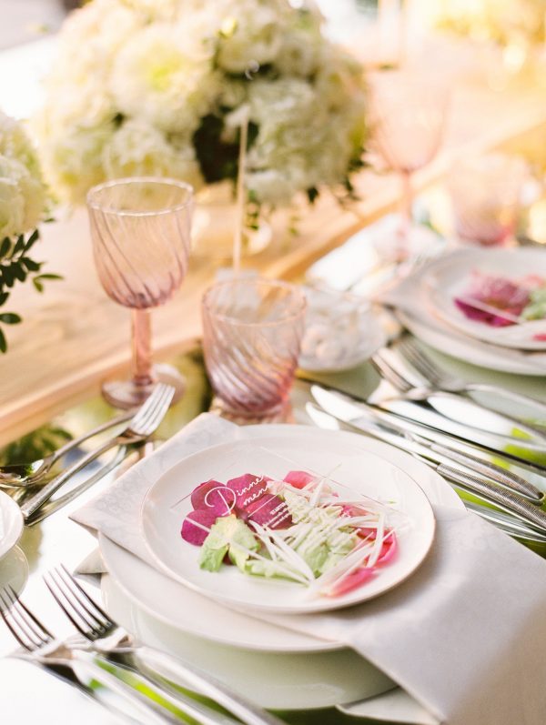 romantic modern fairytale white and blush wedding with acrylic details by soo events