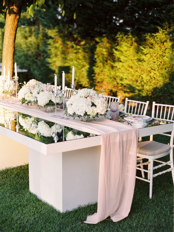 romantic modern fairytale white and blush wedding with acrylic details by soo events
