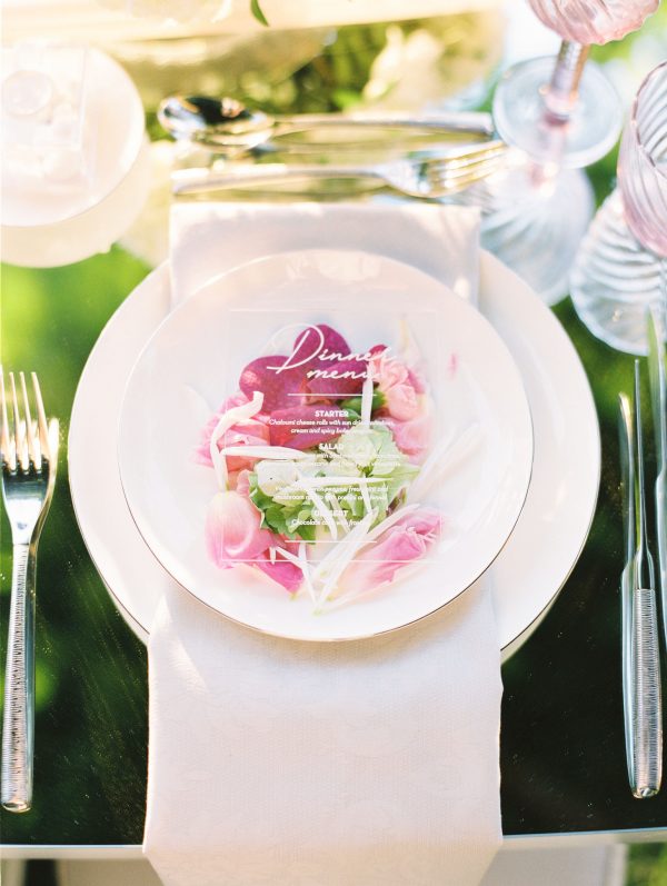 romantic modern fairytale white and blush wedding with acrylic details by soo events