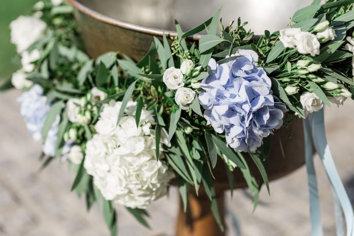chic light blue and white baptism by soo events