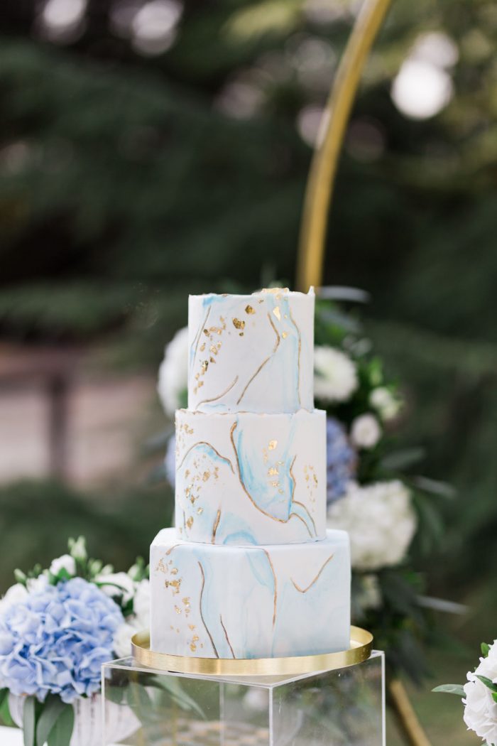 chic light blue and white baptism by soo events