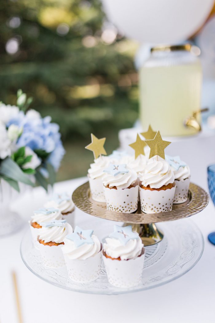 chic light blue and white baptism by soo events