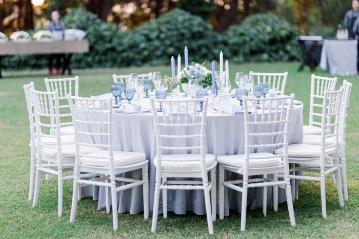 chic light blue and white baptism by soo events