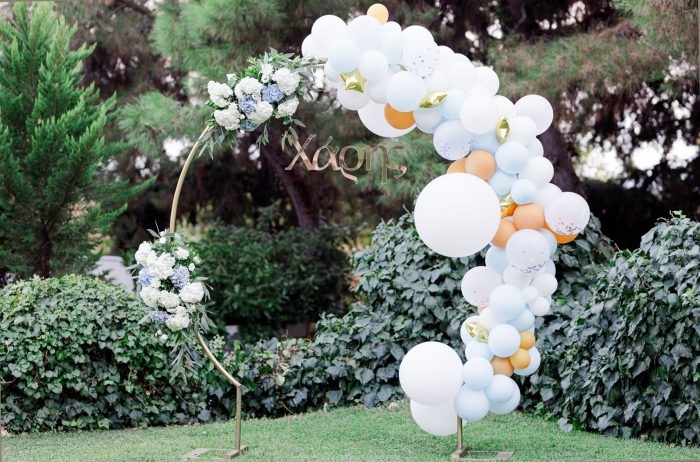chic light blue and white baptism by soo events